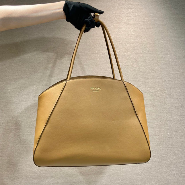 ELEGANT TOTE BAG 40 IN CIDER BROWN SMOOTH CALFSKIN