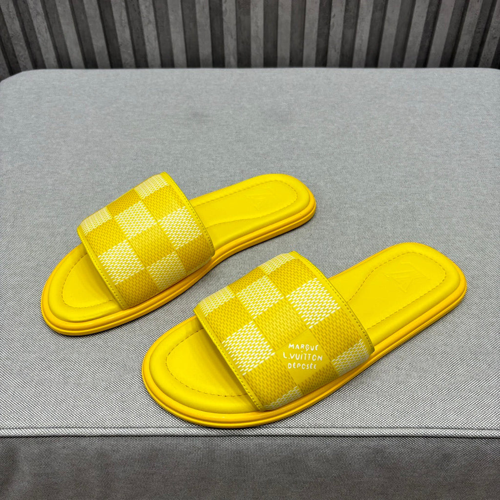 LV VENICE MULE SLIPPERS LEMON YELLOW DAMIER