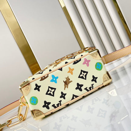 MINI SOFT TRUNK 18 IN VANILLA MONOGRAM CRAGGY CANVAS GOLD CHAIN