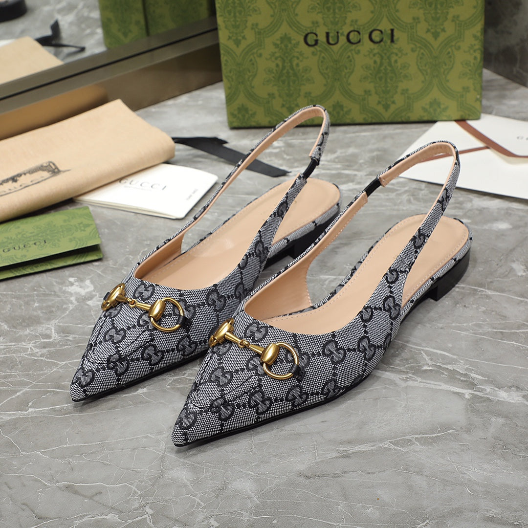 GG  Flat Sandals Grey caro