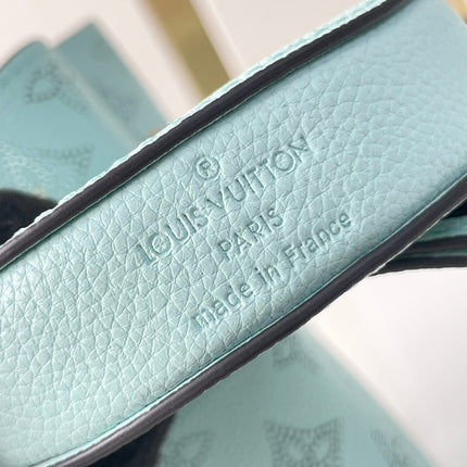 BELLA 22 IN SKY BLUE MONOGRAM PERFORATED CALFSKIN