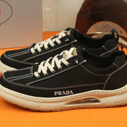 PRA SNEAKER IN BLACK MIX WHITE MESH FABRIC AND SUEDE