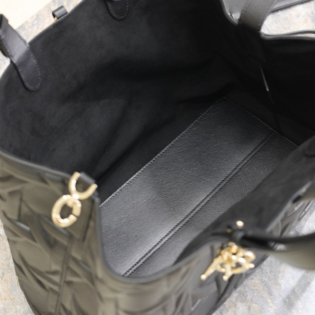 MEDIUM 37 TOUJOURS BAG IN BLACK CANNAGE GRAPHIC LAMBSKIN
