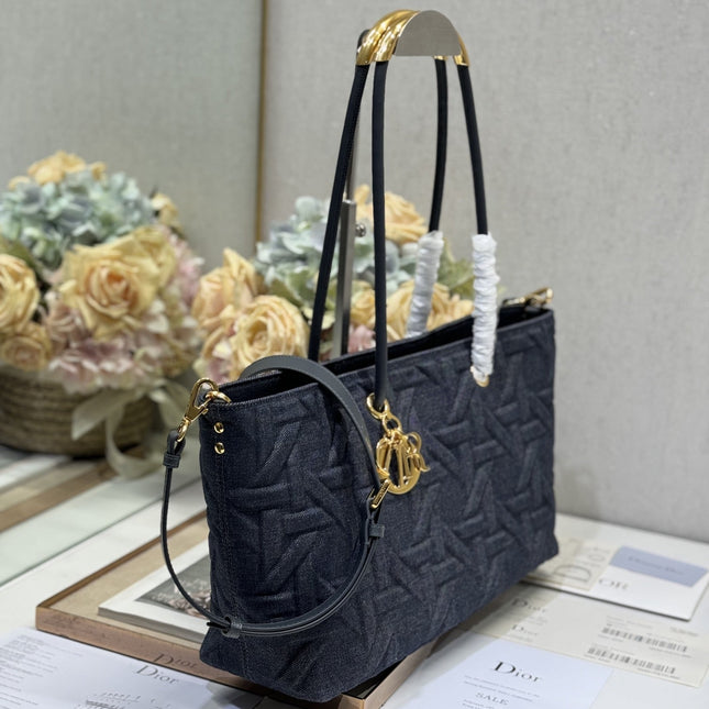 MEDIUM 37 TOUJOURS BAG IN BLACK CANNAGE DENIM