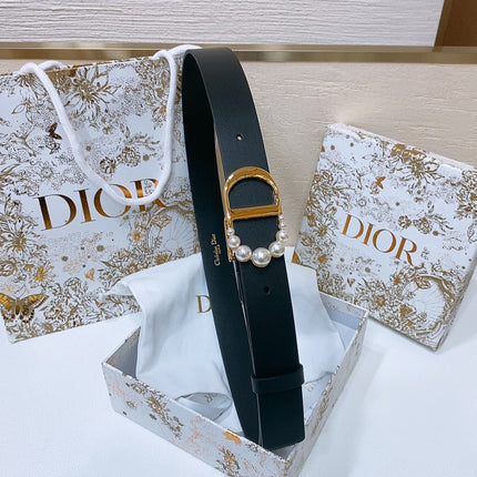 DIOR 25S BELT 30 MM IN BLACK CALFSKIN 586583