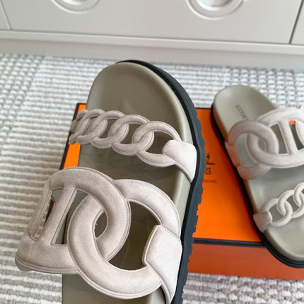 HM 26S EXTRA SANDAL IN NUDE CALFSKIN AND SUEDE