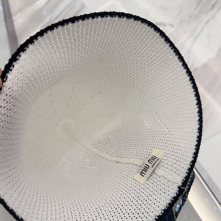 MIUMIU BUCKET IN WHITE MESH FABRIC