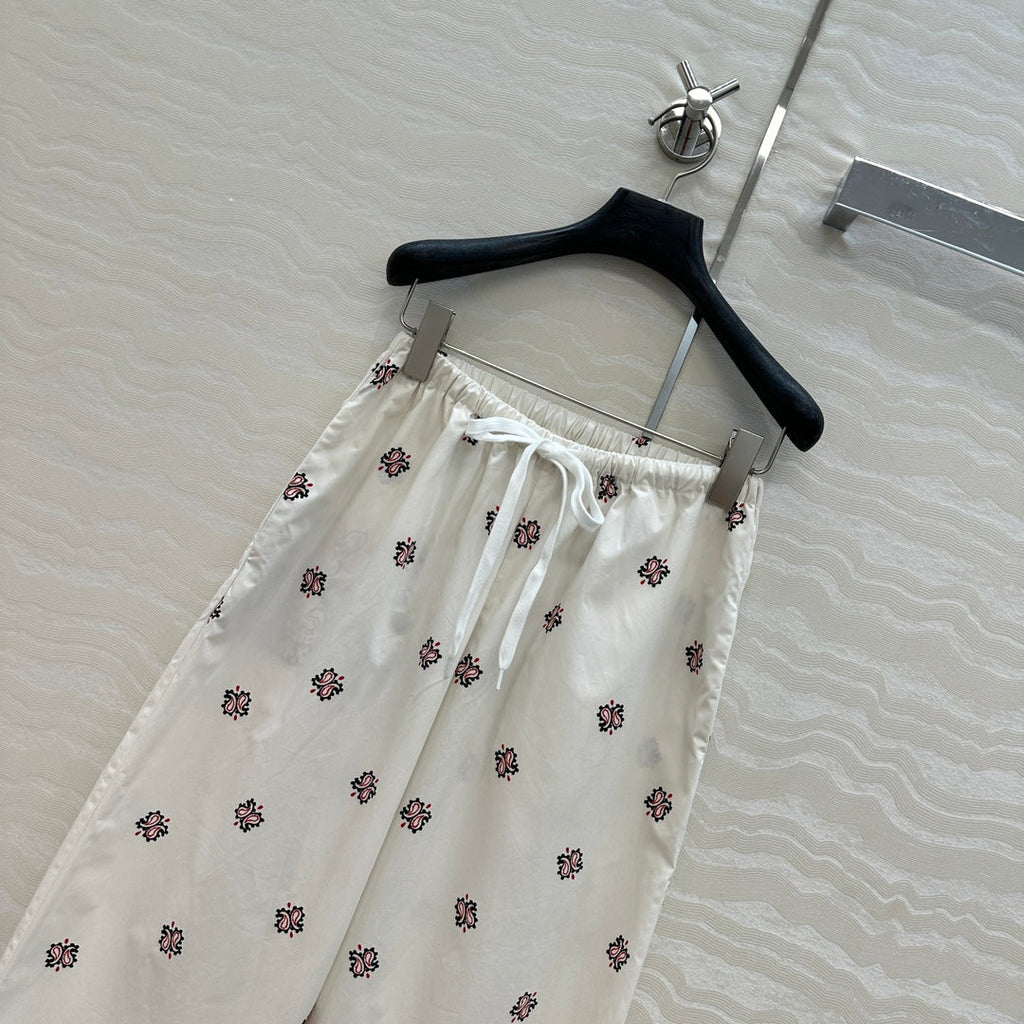 MIUMIU STRAIGHT-LEG CROPPED PANTS WITH ELASTIC WAISTBAND 261440