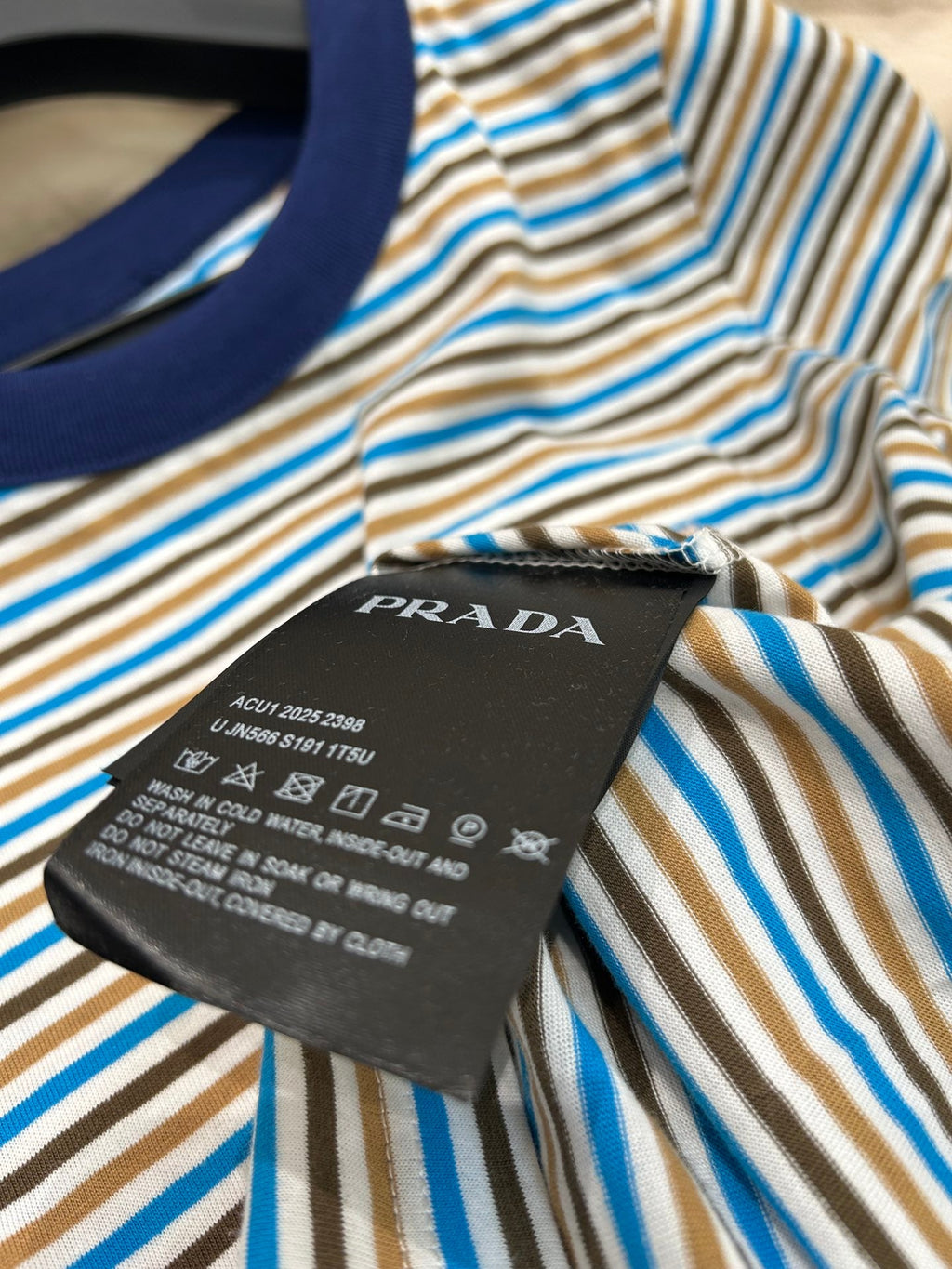 STRIPED CREW NECK TEE 25S IN COTTON 266080
