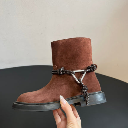 BOTTEGA VENETA 26S ANKLE BOOTS IN BROWN SUEDE