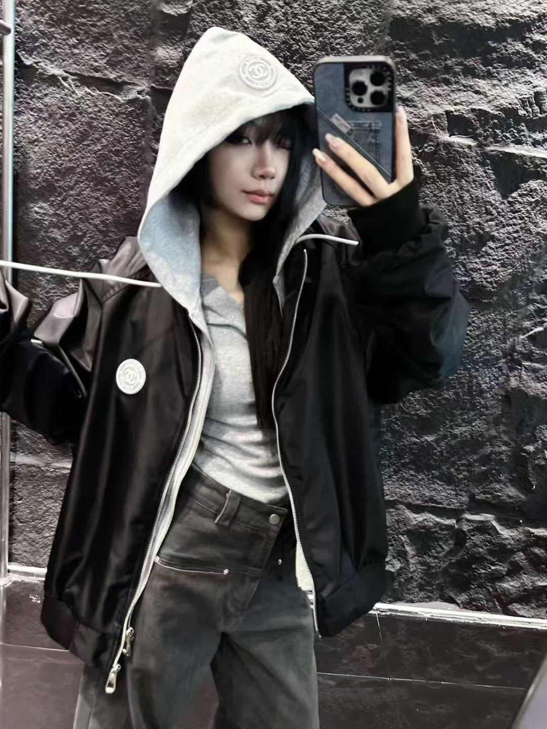 CHANEL 25S HOODED ZIP JACKET 381