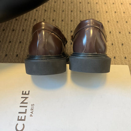 CELINE 26S LOAFER IN DARK CHOCOLATE BROWN CALFSKIN