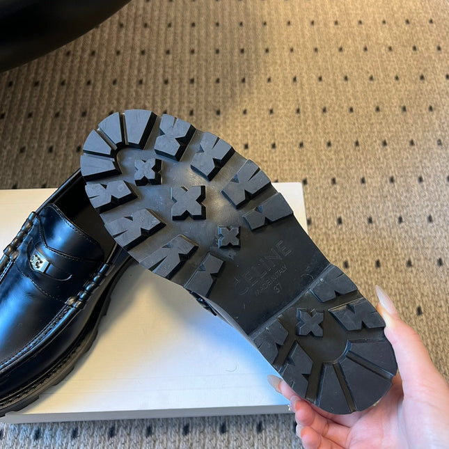 CELINE 26S LOAFER IN BLACK CALFSKIN WITH SILVER HARDWARE