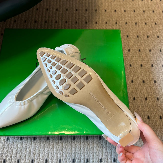 BOTTEGA VENETA 26S HIGH HEELS 40 MM IN WHITE CALFSKIN