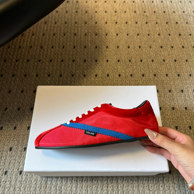 CELINE 26S SNEAKERS IN RED VELVET