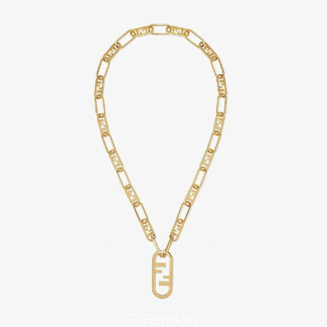 FF LOGO MOTIF GOLD NECKLACE