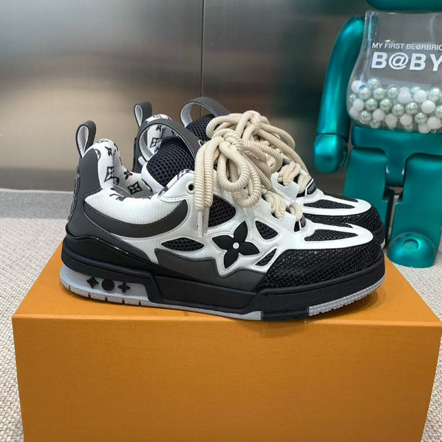 LV SKATE SNEAKER BLACK MIX WHITE COWHIDE
