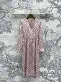 GG Printed Silk Dress Pink Ready To Wear