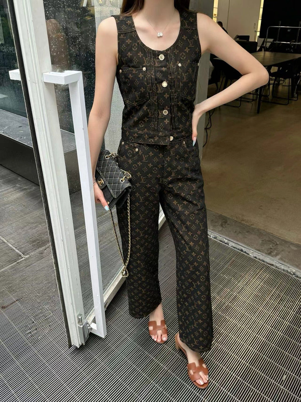 LV Monogram Denim Set