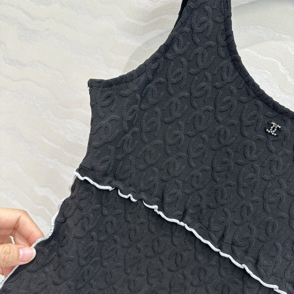 Coco Double C Jacquard Logo Classic One-piece Swimsuit