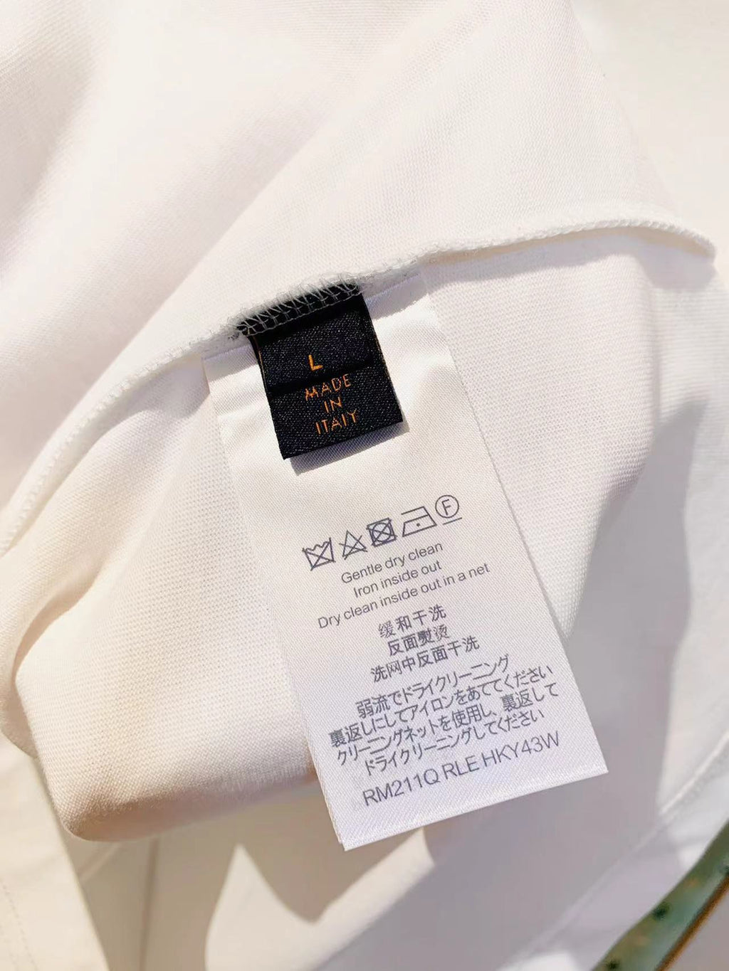 LV White Logo T-Shirt White Cotton