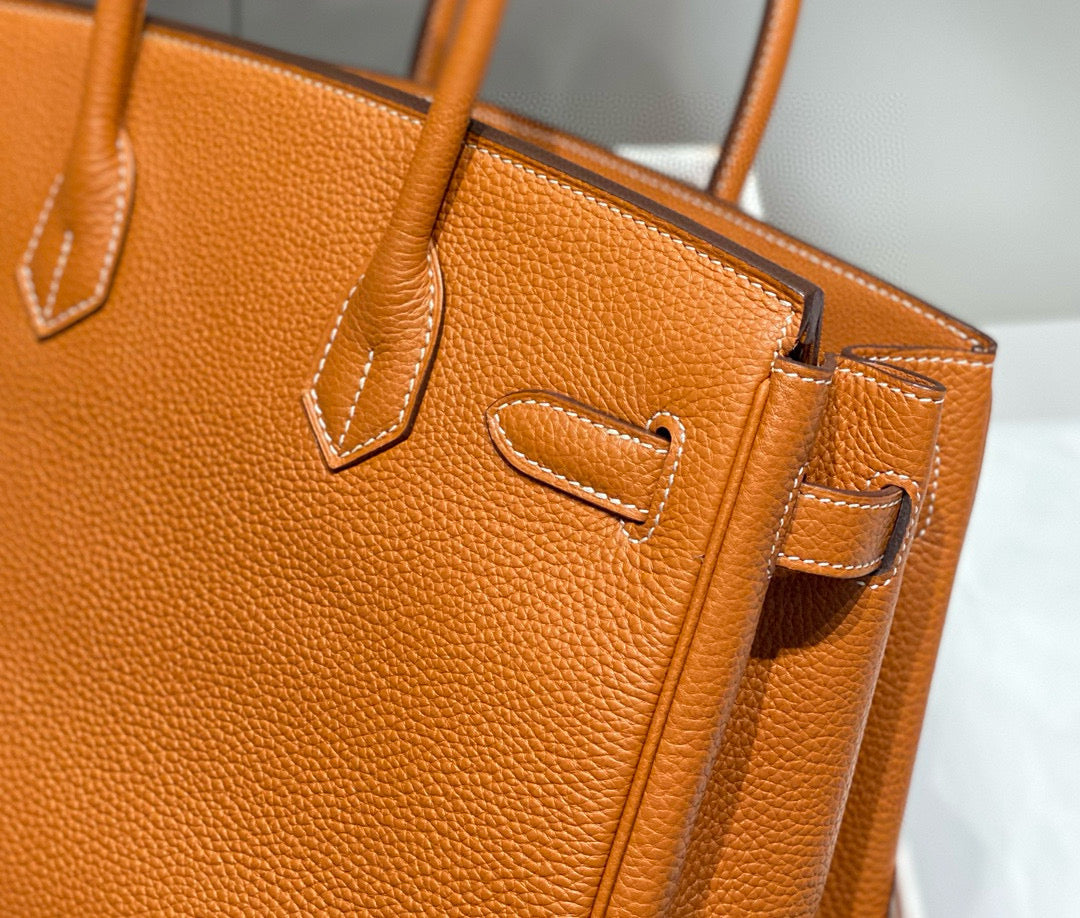 HM BIRKIN 30CM BROWN TOGO LEATHER SILVER HARDWARE