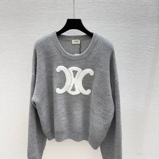 CELINE SWEATER IN GREY KNIT
