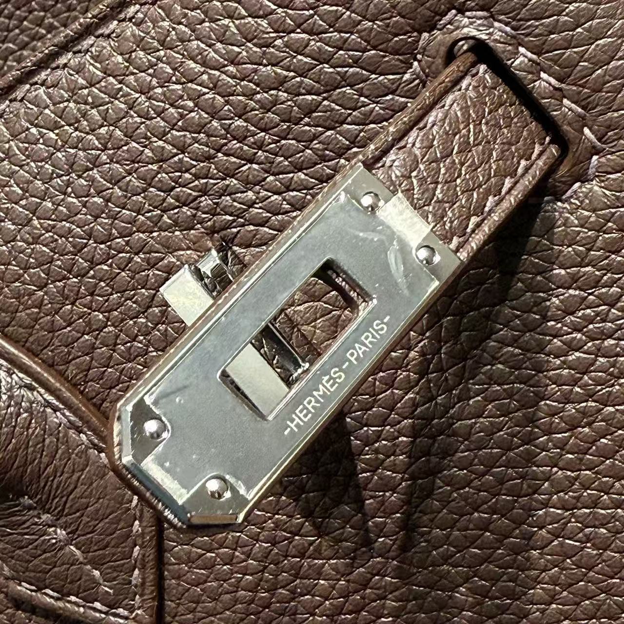 HM BIRKIN 25CM IN CHOCOLATE BROWN TOGO LEATHER SILVER HARDWARE