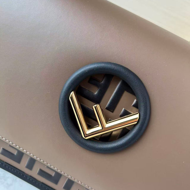 FENDI 25 SHOULDER BAG IN DARK BROWN CALFSKIN TP3