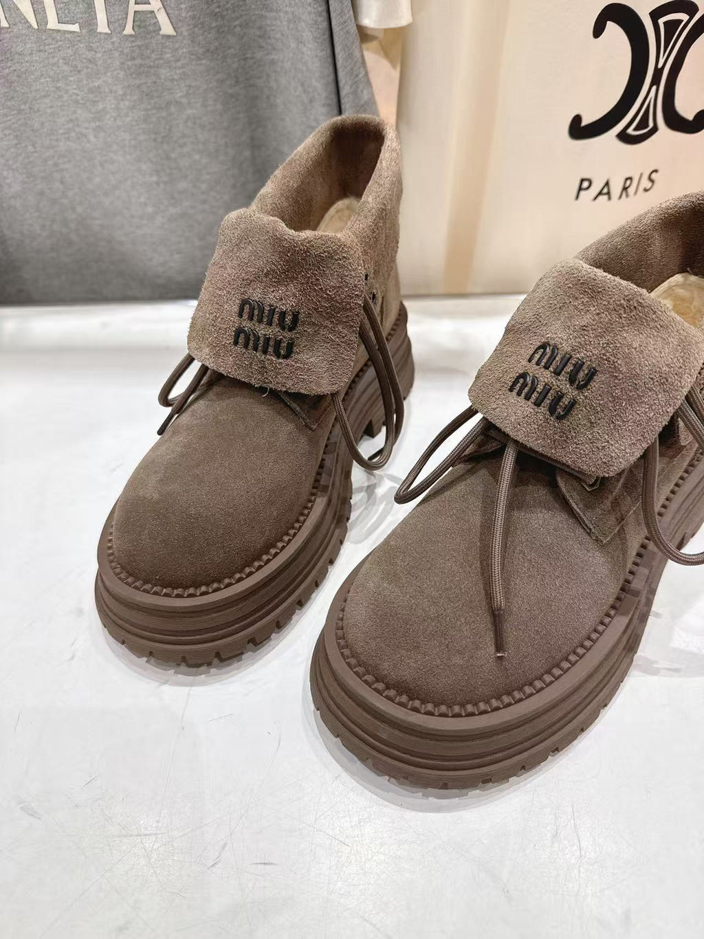 MM ANKLE BOOTS IN COFEE BROWN SUEDE