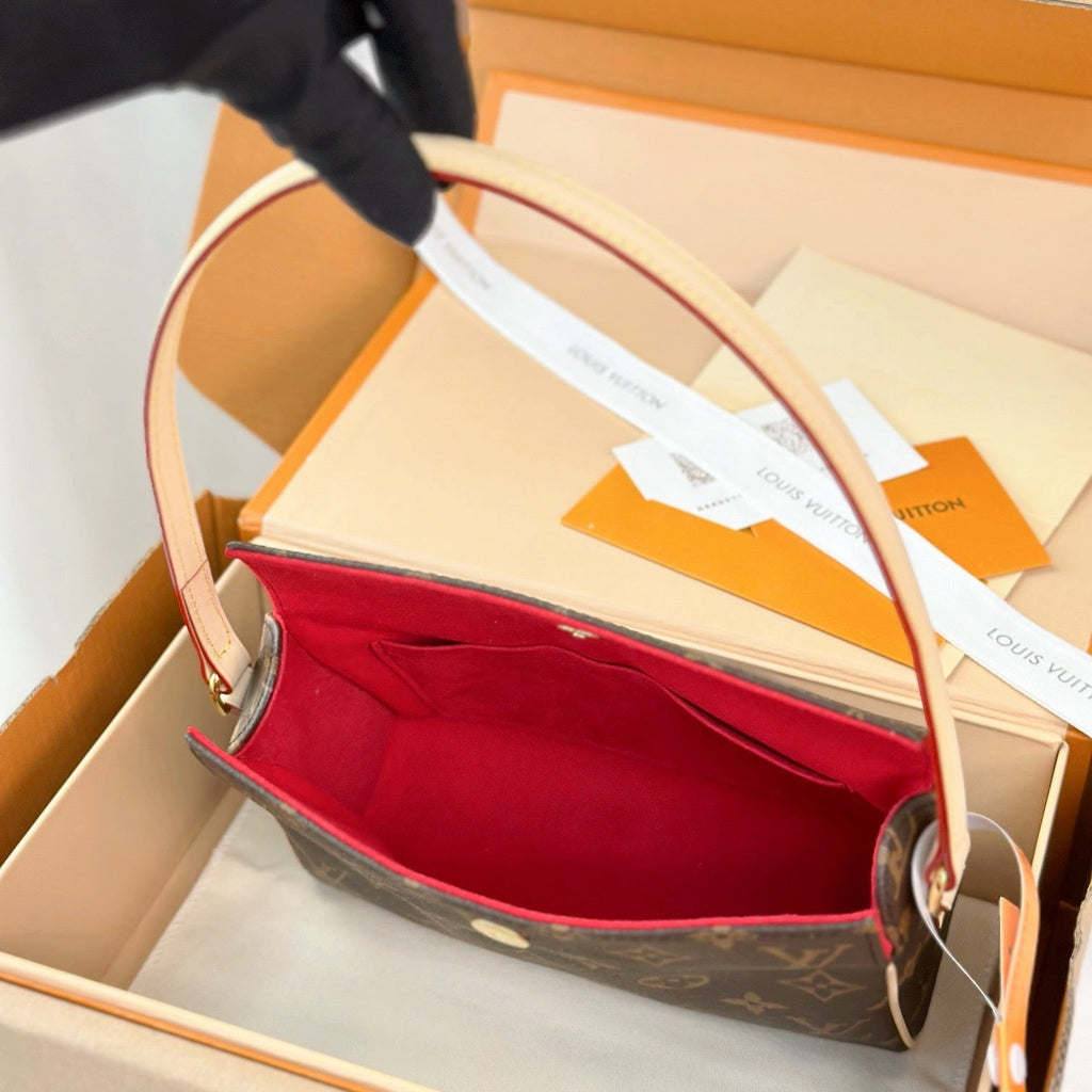 LV RECITAL SHOULDER BAG 21 IN BROWN MONOGRAM CANVAS