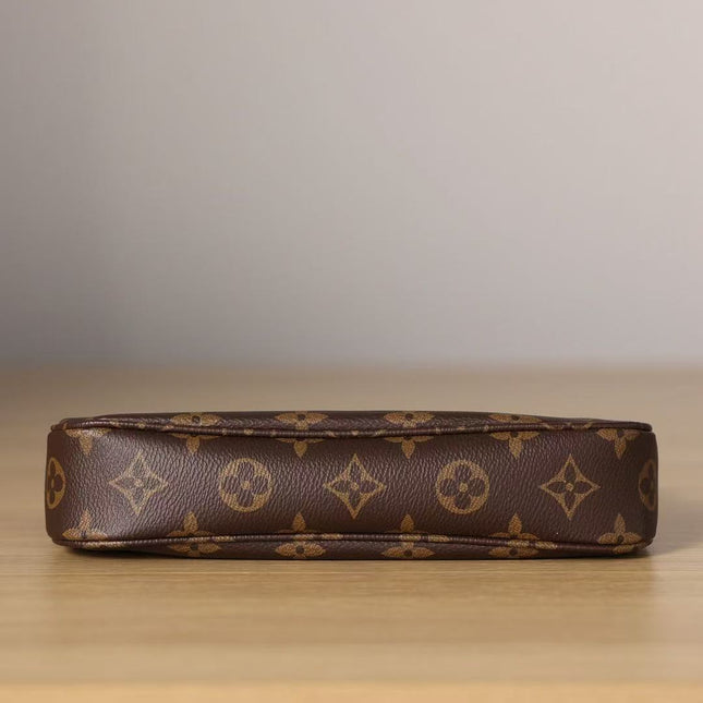 LV POCHETTE ACCESSOIRES BAG 23 IN BROWN MONOGRAM CANVAS