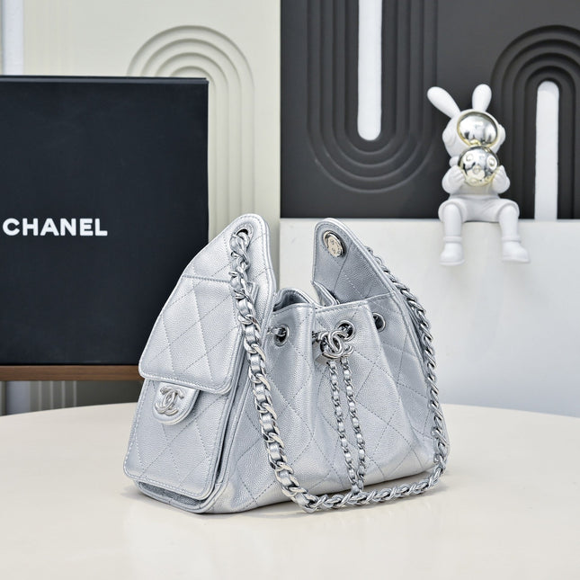 CC 25 HANDBAG IN SILVER-TONE 22 CALFSKIN SILVER HARDWARE