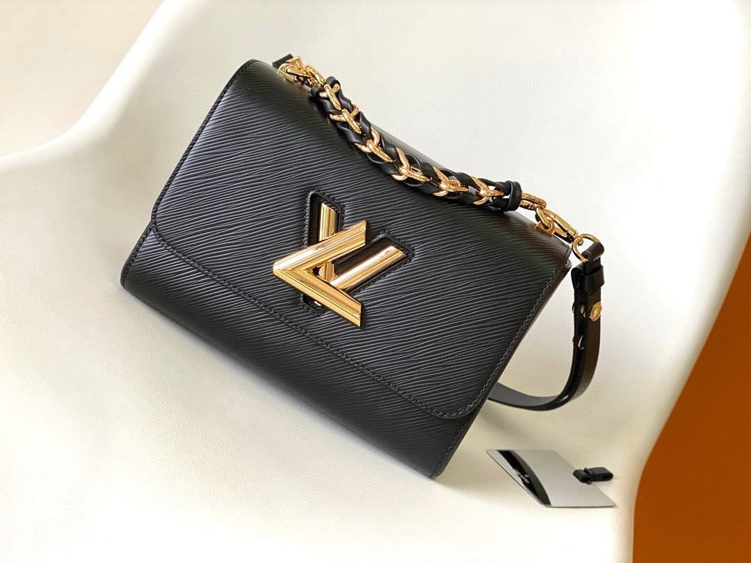 LV TWIST MM BAG 23 IN BLACK EPI LEATHER GOLD HARDWARE