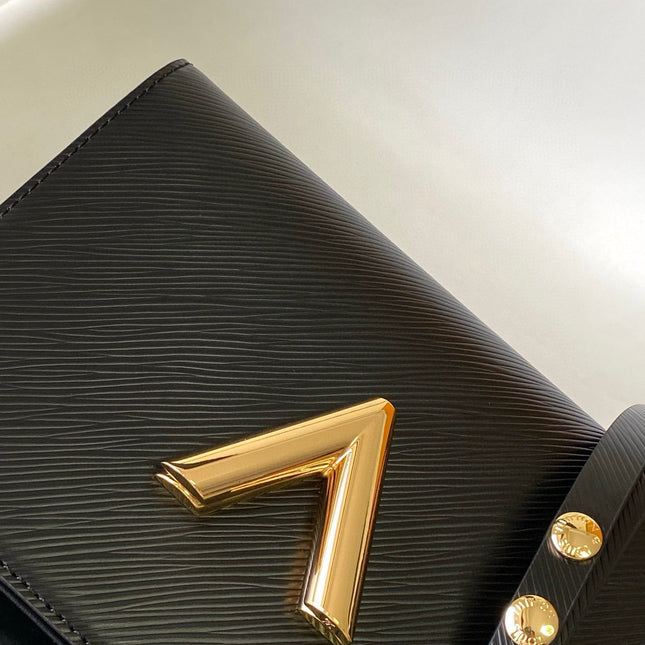 LV TWIST MM BAG 23 IN BLACK EPI LEATHER GOLD HARDWARE