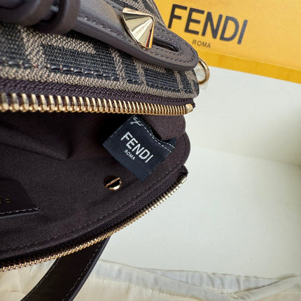 FENDI BY THE WAY SOFT MEDIUM BAG 29 IN BROWN FF JACQUARD FABRIC