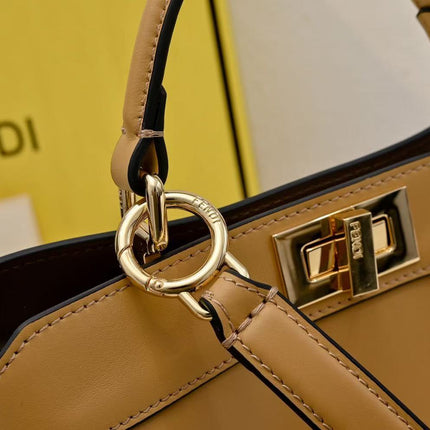 PEEKABOO ISEEU PETITE 27 BAG IN LIGHT BROWN CALFSKIN GOLD HARDWARE