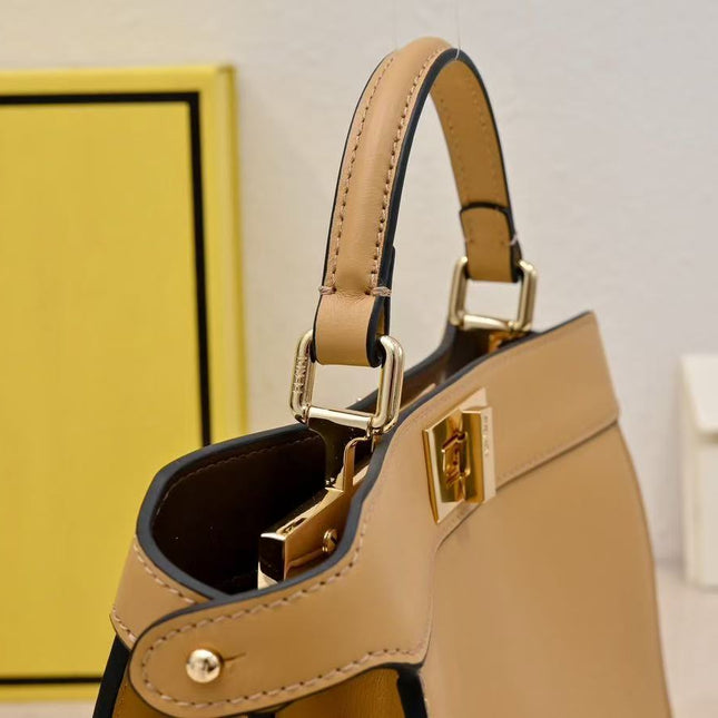 PEEKABOO ISEEU PETITE 27 BAG IN LIGHT BROWN CALFSKIN GOLD HARDWARE