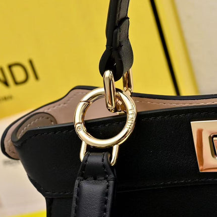 PEEKABOO ISEEU PETITE 27 BAG IN BLACK CALFSKIN GOLD HARDWARE
