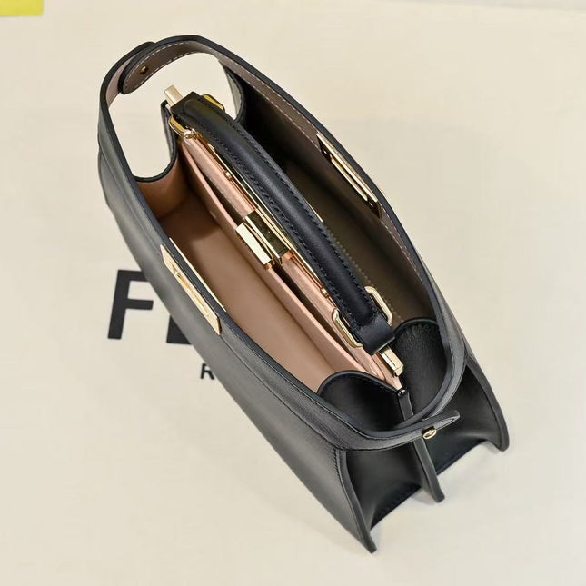 PEEKABOO ISEEU PETITE 27 BAG IN BLACK CALFSKIN GOLD HARDWARE