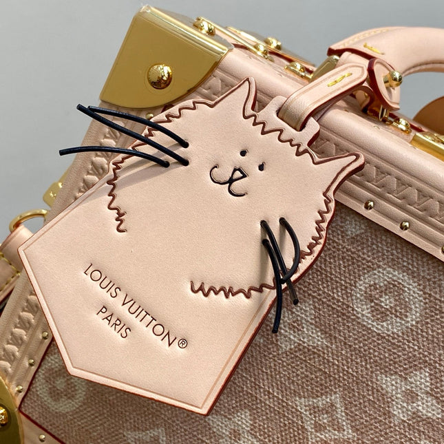 LV TRUNK 22 IN LIGHT PINK CANVAS GOLD HARDWARE