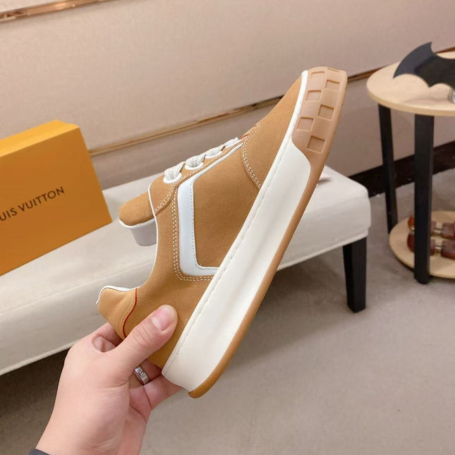 LV TILTED SNEAKERS IN BROWN SUEDE
