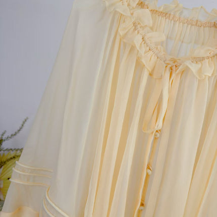 CHLOE TWO-PIECE SET OF RUFFLE-NECK BLOUSE AND CAMISOLE TOP