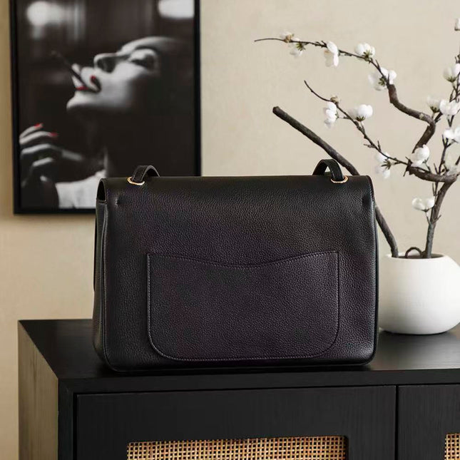 CHANEL MAXI FLAP BAG 33 IN BLACK GRAINED CALFSKIN