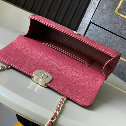 CHANEL FLAP BAG 18 IN BURGUNDY RED QUILTED CALFSKIN