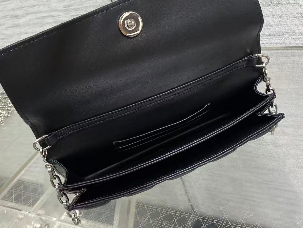 DIOR 26S LADY DIOR BAG 21 IN BLACK CALFSKIN