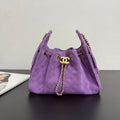 CHANEL 26S HOBO BAG 22 IN PURPLE CALFSKIN