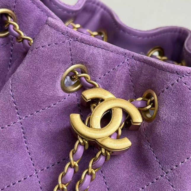 CHANEL 26S HOBO BAG 22 IN PURPLE CALFSKIN
