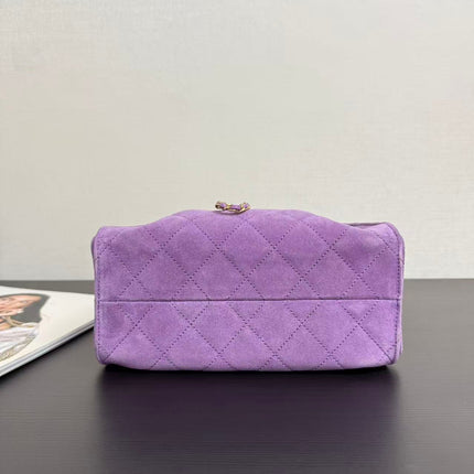 CHANEL 26S HOBO BAG 22 IN PURPLE CALFSKIN