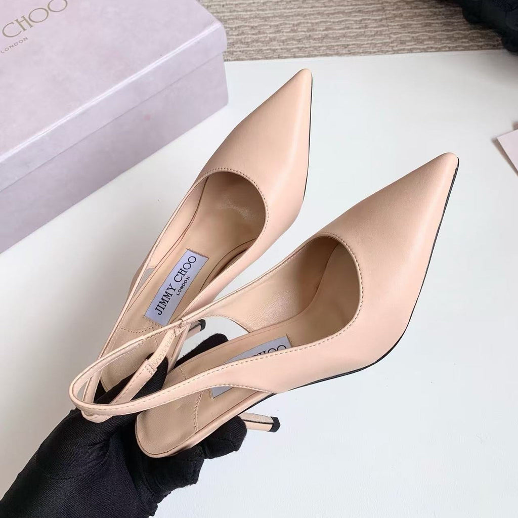 26S SLINGBACK HIGH HEELS 90 MM IN NUDE CALFSKIN